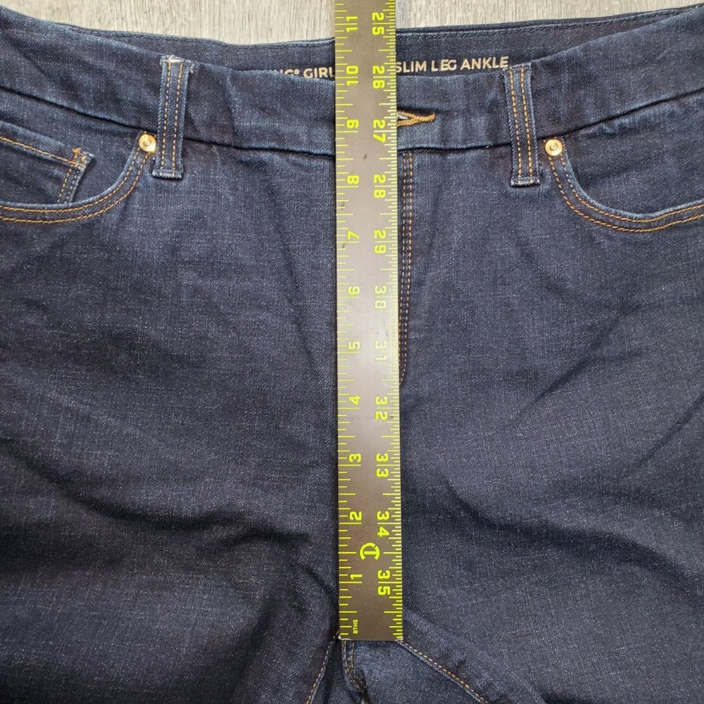 Chicos So Slimming Girlfriend Slim Leg Ankle Jeans Dark Wash Stretch Womens 4/SM - Picture 11 of 15